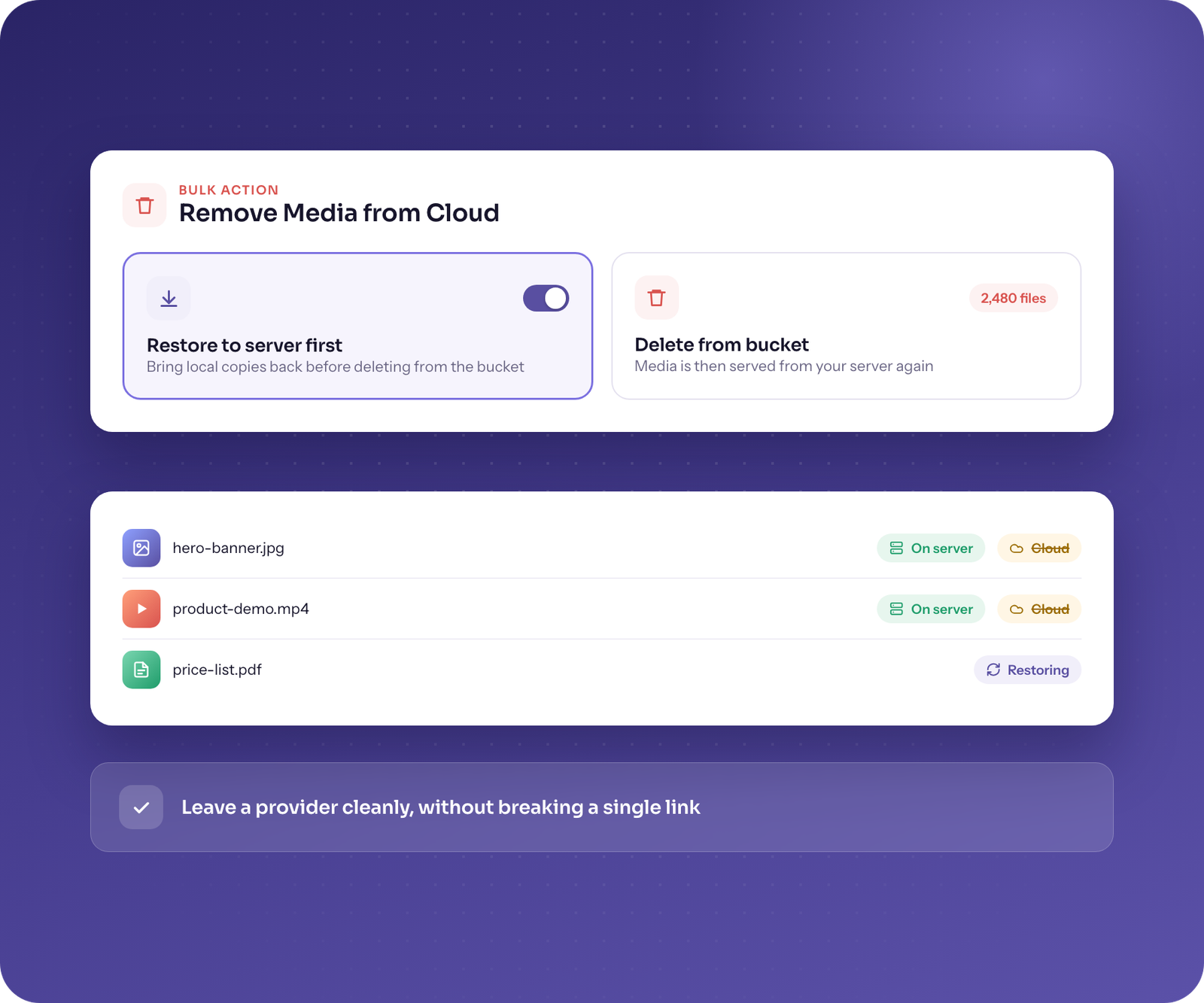 Remove Media From the Cloud Cleanly